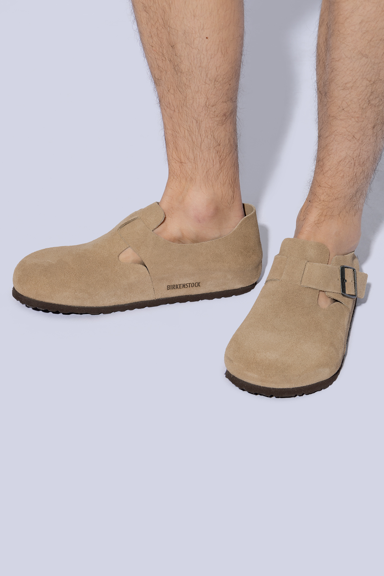 Birkenstock london hotsell tech color taupe suede narrow